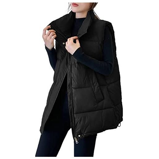 Kobilee gilet donna invernale smanicato senza maniche leggero corto giubbino caldo cotone trapuntato piumino smanicato giacca gilet imbottita lavoro elegante con cappuccio giubbotto smanicato gilet