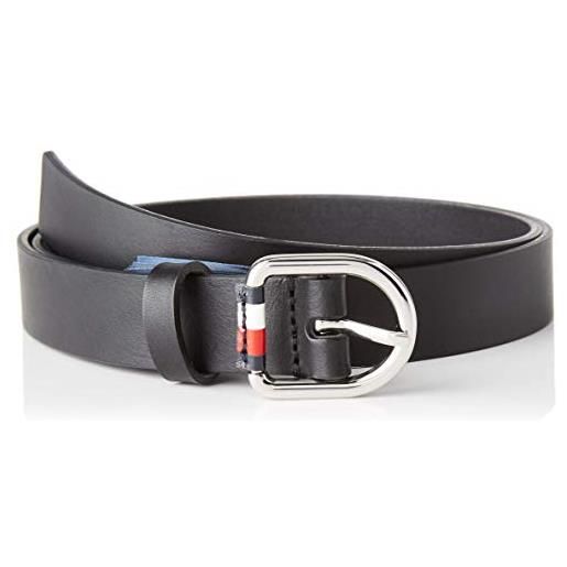 Tommy Hilfiger corporate belt 2.5 cintura, black, xx-small (taglia unica: 75) donna