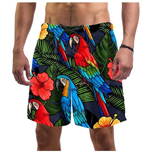 Lurnise costume da bagno da uomo pappagallo pantaloncini da surf da spiaggia costumi