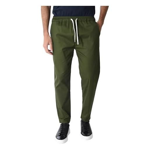 Pantaloni Uomo Slim Eleganti Pantalone Capri Tinta Unita Made in Italy