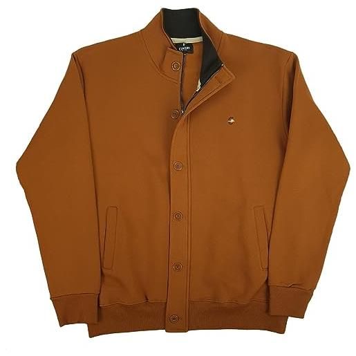 Coveri felpa cardigan giacca con bottoni cerniera tasche zip uomo taglie forti xxxxl 5x (3xl - nero)