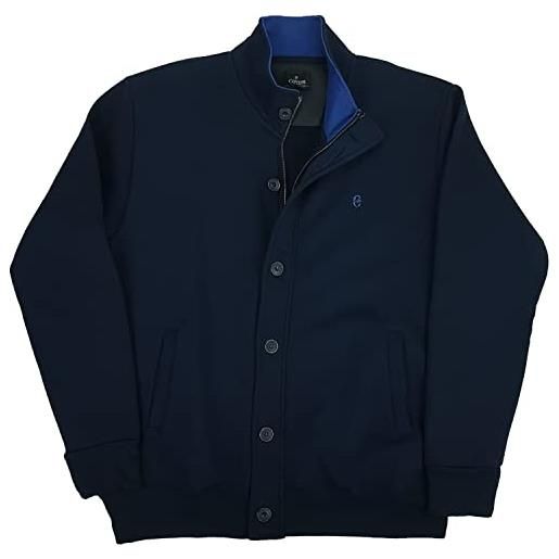 Coveri felpa cardigan giacca con bottoni cerniera tasche zip uomo taglie forti xxxxl 5x (5xl - moro)