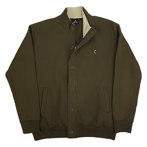 Coveri felpa cardigan giacca con bottoni cerniera tasche zip uomo taglie forti xxxxl 5x (5xl - blu)
