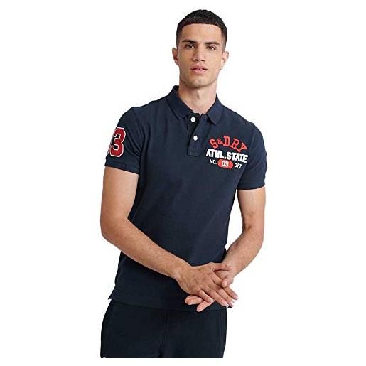 Superdry classic superstate s/s polo polo uomo, blu (eclipse navy 98t), small