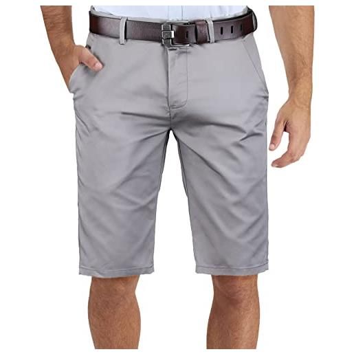 Yukirtiq uomo pantaloncini chino lunghezza al ginocchio bermuda shorts casual con gamba dritta - vestibilità slim (grigio, 36)