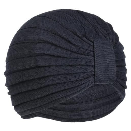 McBURN kalisa turbante in cotone donna - made italy beanie tessuto fazzoletti da testa cappello estate/inverno - taglia unica blu