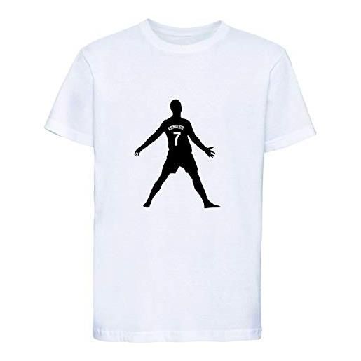 Vestin t-shirt bambino ragazzo girocollo 100% cotone -cristiano - made in italy (12-14, bianco)