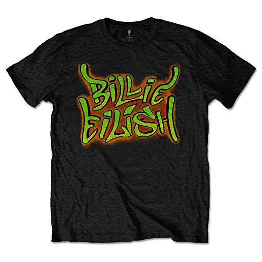 Billie Eilish - maglietta ufficiale graffiti, colore: nero nero l