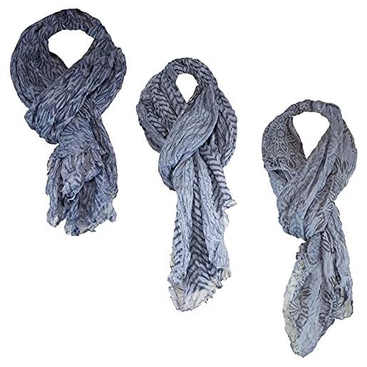 Sunsa - sciarpa invernale da uomo e da donna, taglia xxl, idea regalo per uomo/donna, set da 3 pezzi