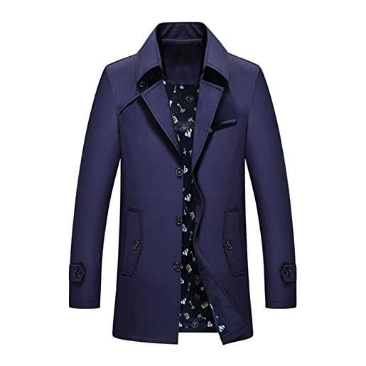 LYDHDY giacche maschii capispalla di moda- primavera estate uomo trench stile breve stile pulsanti sottili cappotti plus size 7xl (color: 8805 navy blue, size: l)