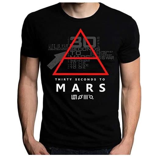 WENROU 30 thirty seconds to mars glyphic symbol - maglietta girocollo da uomo, nero , m