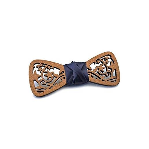 GIGETTO 1910 papillon legno gigetto stelle nodo raso blu made in italy