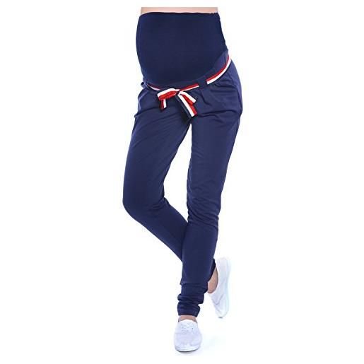 MijaCulture pantaloni di felpa casual comodi ogni giorno premaman monika 9081 (it 46, blu)