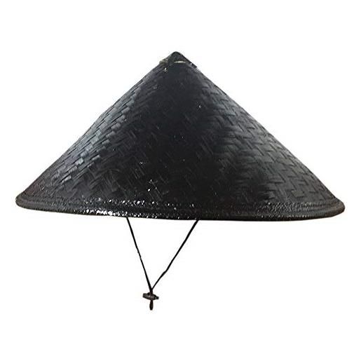 Zhou-long cappello da samurai giappone handmade cappello cosplay cavaliere nero bamboo cap, nero , dia. 16.5 inches deep 7 inches