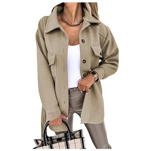 EGSDMNVSQ cappotto invernale da donna trench corto outwear giacca parka con risvolto giacca di transizione primavera autunno moda
