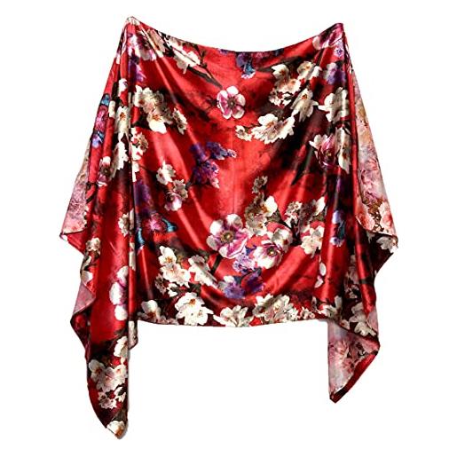 L.T.Preferita sciarpa effetto seta 150 x 70 cm. Foulard coprispalle stola elegante classica morbida da donna regalo prefetto (mod 11)