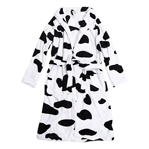 VALICLUD 1 pc pigiama di mucca indumenti da notte di mucca cosplay vestaglia in pile da donna pigiami natalizi per la famiglia abito ragazzo lungo abbigliamento casual vello di corallo