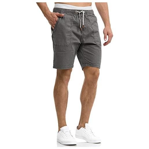 Indicode uomini stoufville chino shorts | bermuda pantaloncini chino con 4 tasche grey m