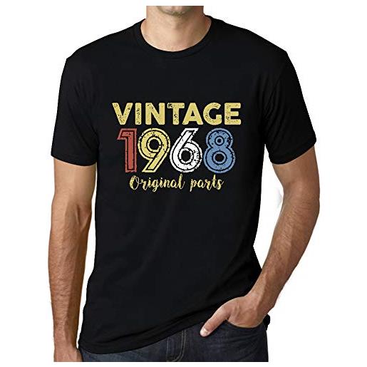 Ultrabasic uomo maglietta - original parts (mostly) aged to perfection 1968 - 56 anni idea regalo 56° compleanno t-shirt anniversario stampa grafica vintage anno 1968 novità nero profondo xxl