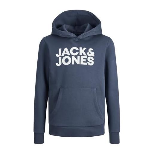 JACK & JONES jack&jones junior jjecorp logo sweat hood noos jnr felpa con cappuccio, pine grove/fit: jr/large print, 164 cm bambino
