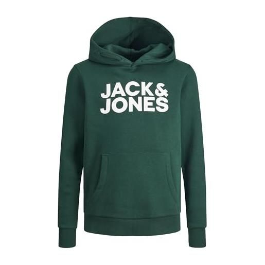 JACK & JONES jjecorp logo sweat hood noos jr, felpa con cappuccio, bianco, 176