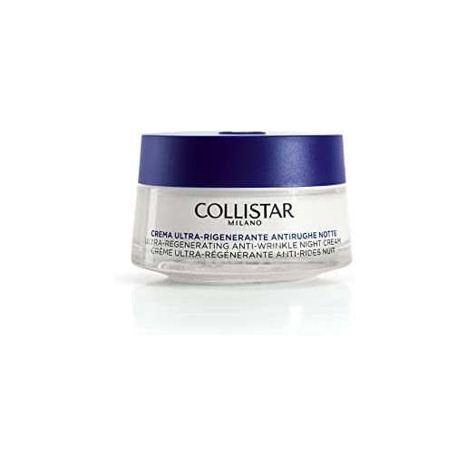Collistar crema ultra-rigenerante anti-rughe notte, concentrata per viso e collo con azione illuminante, per pelli mature, 50 ml