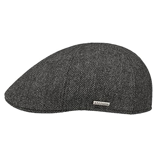 Stetson coppola texas woolix uomo - made in the eu cappellino lana cappello piatto con visiera, fodera, fodera autunno/inverno - xl (60-61 cm) grigio