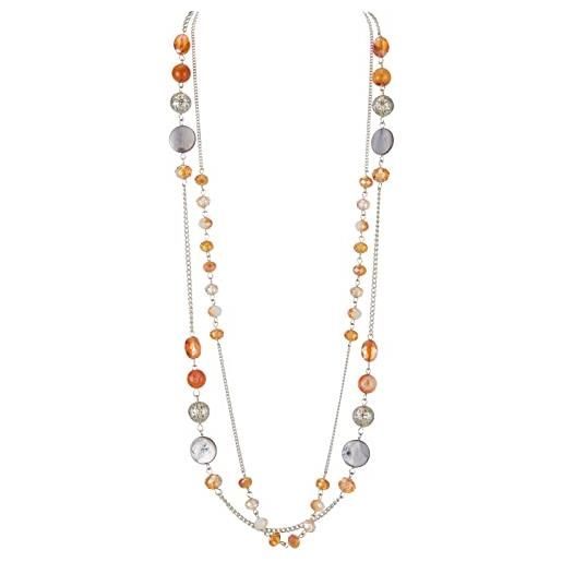 FULU AUTUMN collana lunga in argento per donna con ciondolo a doppia perla di cristallo, gioiello di moda regalo per le donne, perla vetro zinco