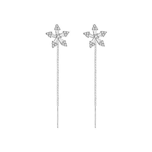 SLUYNZ orecchini a forma di albero di fiori in argento sterling 925, per donne, adolescenti, ragazze, fiocco di neve, fiore, argento sterling