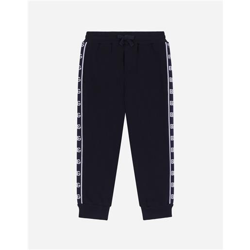 Dolce & Gabbana pantalone jogging in cotone con bande laterali logate