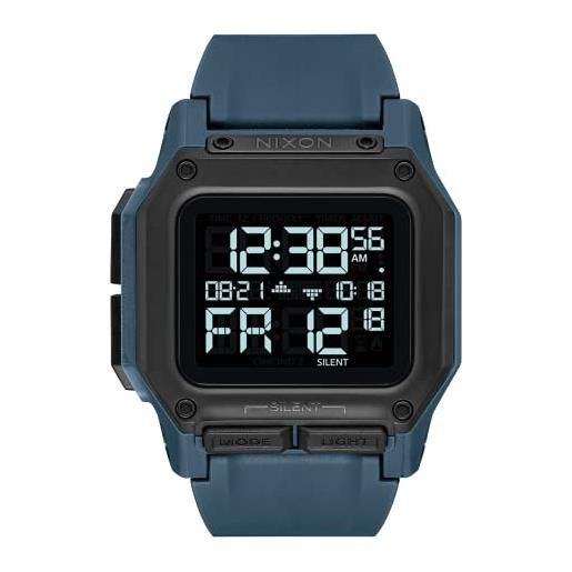 NIXON regulus a1180 - dark slate - 100m water resistant men's digital sport watch (46mm watch face, 29mm-24mm pu/rubber/silicone band)