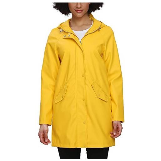 Fahsyee impermeabile da donna, giacca antipioggia impermeabile con cappuccio giacca a vento all'aperto lunga attiva, viola scuro. , medium
