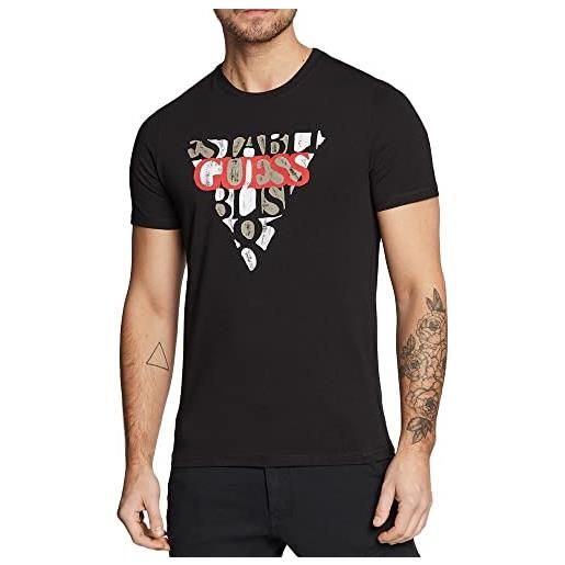 GUESS t-shirt logo frontale triangolo | group: GUESS jeans-m3ri12j1314-51303 | taglia: l, nero