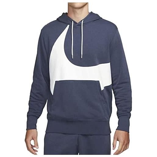 Nike nike felpa con cappuccio sportswear swoosh blu - bianco - medium