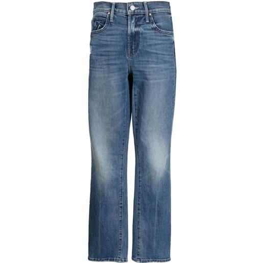 MOTHER jeans rascal crop a vita media - blu