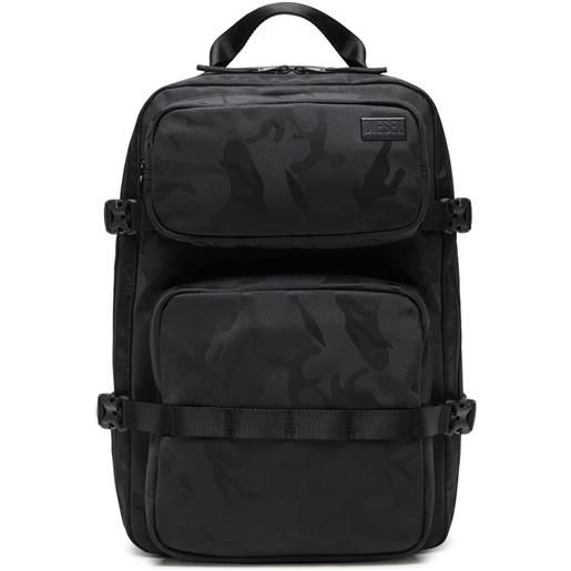 Diesel zaino dsrt con stampa camouflage - nero