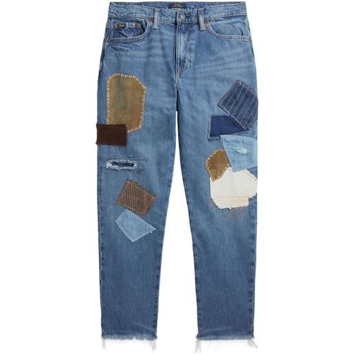 Polo Ralph Lauren jeans crop con design patchwork - blu