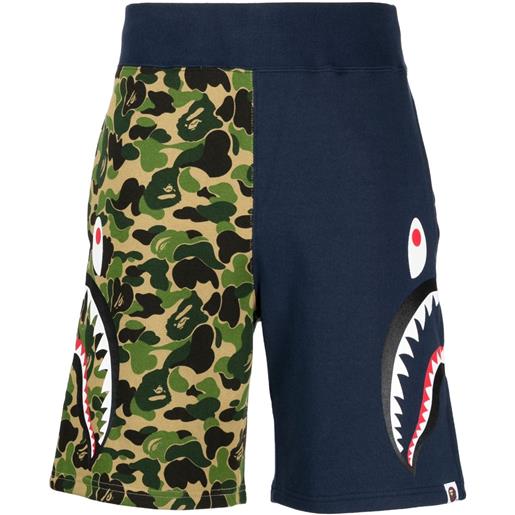 A BATHING APE® shorts abc camo side shark - blu