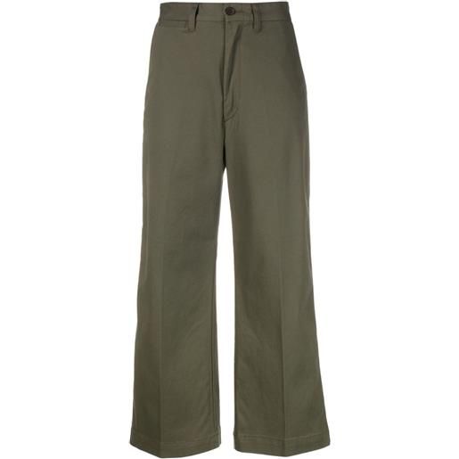 Polo Ralph Lauren pantaloni crop a vita alta - verde