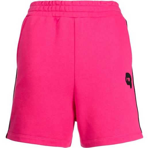 Karl Lagerfeld shorts sportivi con applicazione ikonik karl - rosa