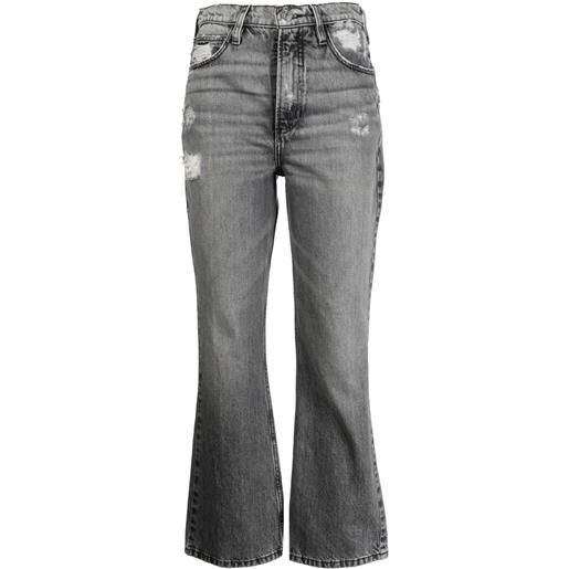 FRAME jeans svasati crop con effetto vissuto - grigio