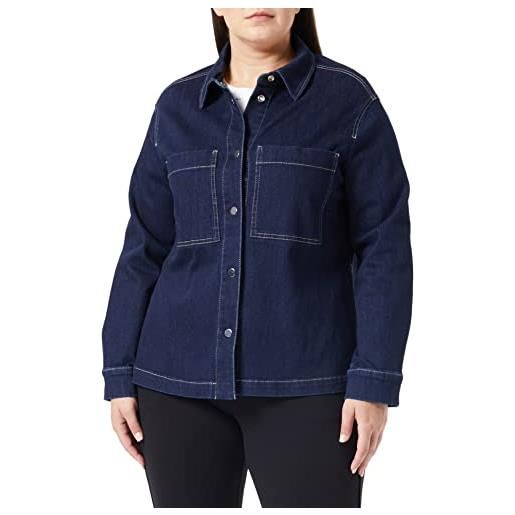 Samoon 130008-21462 giacca jeans + tessuto, raw blue denim, 50 donna