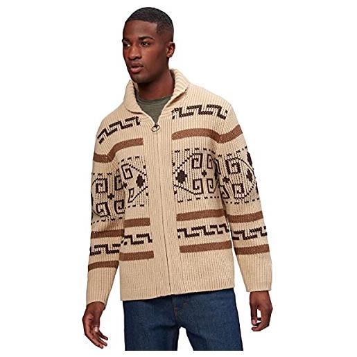 Pendleton uomo rf004 l'originale maglione westerly maniche lunghe maglione cardigan - beige - m