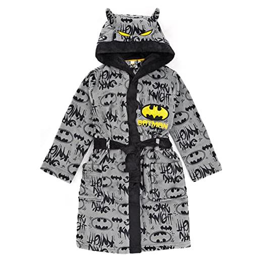 dc comics batman dressing gown boys kids grey dark knight pjs accappatoio 11-12 anni