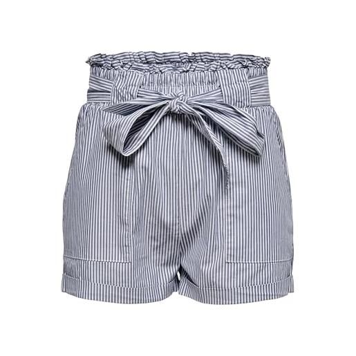 Only onlsmilla stripe belt dnm shorts noos pantaloncini, multicolore (medium blue denim stripes/w/stripes), l donna