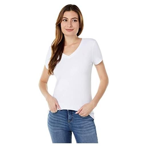 U. S. Polo assn. T-shirt elasticizzata con scollo a v, bianco ottico. , l