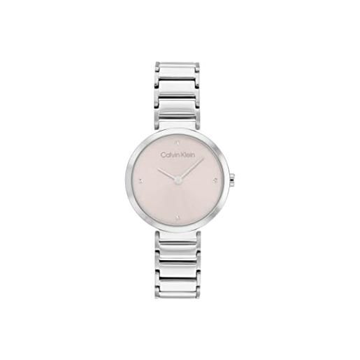 Calvin Klein orologio analogico al quarzo da donna con cinturino in acciaio inossidabile argentato - 25200138