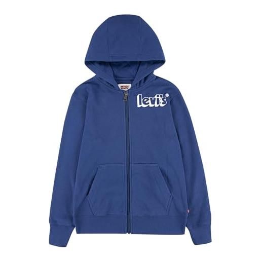 Levi's lvb logo full zip hoodie bambini e ragazzi, estate blue, 10 anni