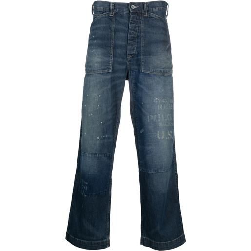 Polo Ralph Lauren jeans a gamba ampia con effetto vissuto - blu