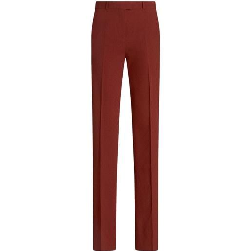 ETRO pantaloni dritti sartoriali con motivo jacquard - rosso